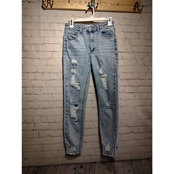 Tinseltown distressed high rise cropped jeans 5 * - Picture 1 of 3